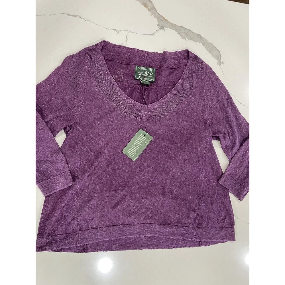 NWT Woolrich Sweater Sz M Cropped summer Lightweight‎ AK38